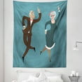 thumbnail image 1 of Retirement Tapestry, Elderly Couple Dancing Swing Dance Old Fashion Party Themed Image Print, Fabric Wall Hanging Decor for Bedroom Living Room Dorm, 5 Sizes, Multicolor, by Ambesonne, 1 of 1