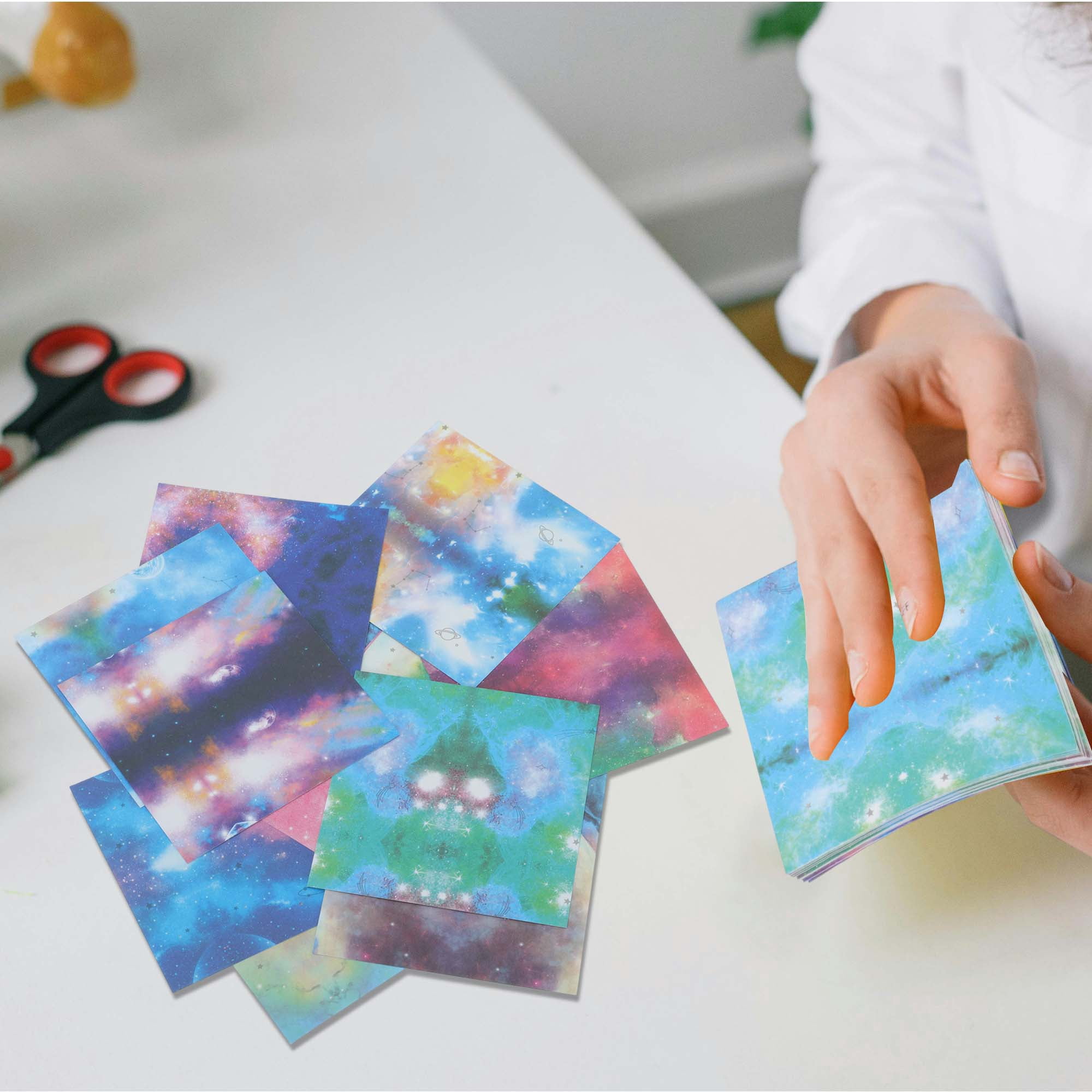 Unique Bargains 180Pcs Double-Sided Origami Paper for DIY Arts Yellow
