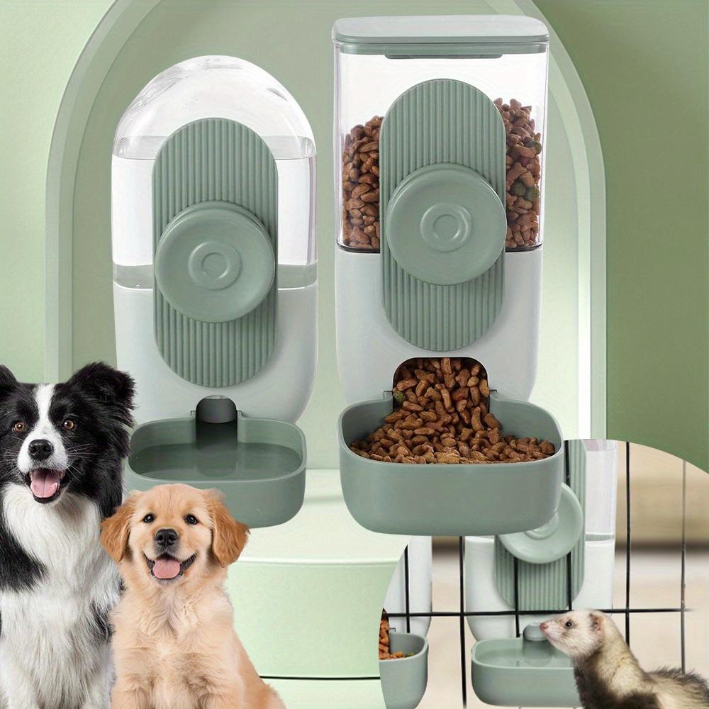 2 Pieces Large Capacity Gravity Feeder -Green Pet Food & Water Dispenser, Automatic Hanging Bunny Feeder and Waterer Set for Cage - Guinea Pig Chinchilla Ferret Cat Puppy