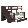 thumbnail image 4 of Bedz King Stairway Bunk Beds Twin over Full with 4 Drawers in the Steps and a Full Trundle, Dark Cherry, 4 of 9