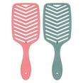 thumbnail image 2 of 2 cepillos desenredantes de paleta para ventilación, húmedos y secos, peine redondo, dientes, cepillo de masaje para barba, rosa, rojo, verde oscuro, 2 of 14