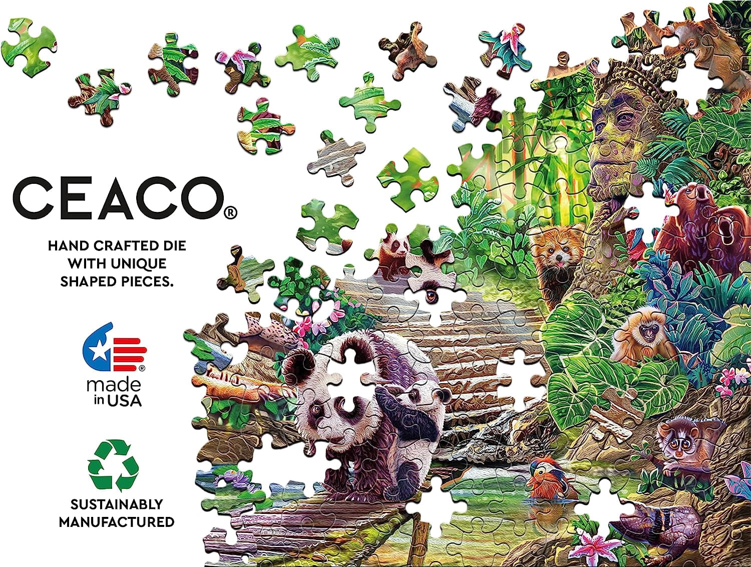 Ceaco Wild Series 4 - Asian Wildlife in Jungle (750 Pieces) New
