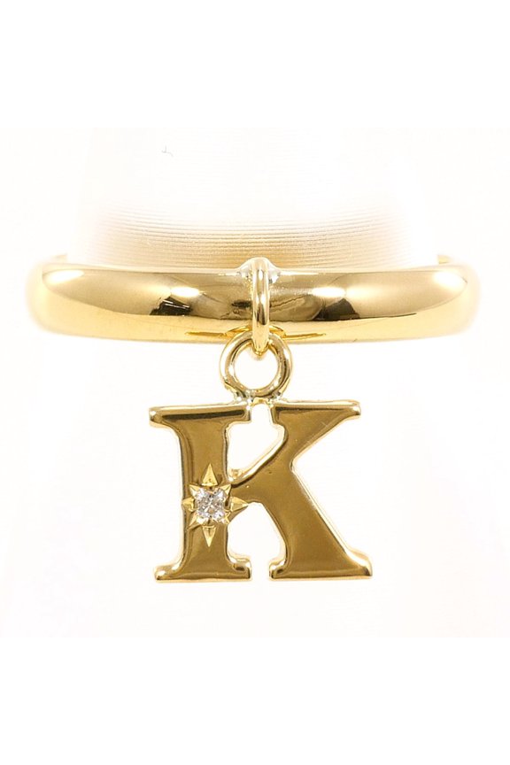 Pre-Owned 18K (18-karat) yellow gold ring with diamond (carat weight not stamped), total 2.1g,...