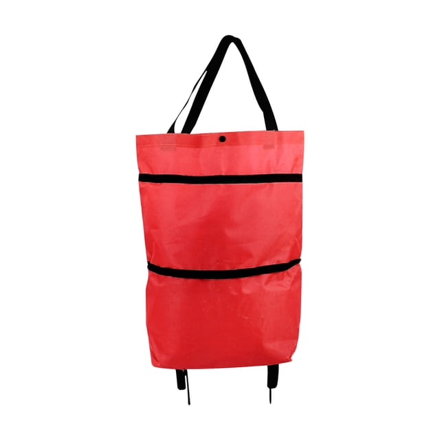 Japceit Sac à Roues de Magasinage Portable Sac de Traction Sac à Roulettes Télescopique Sac de Magasinage de Supermarché Chariot de Magasinage Sac à Dos Pliable