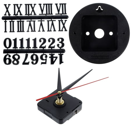 DIY Wall Clock Kit with Battery Operated Clock Mechanism and Black Plastic Numbers for Crafts