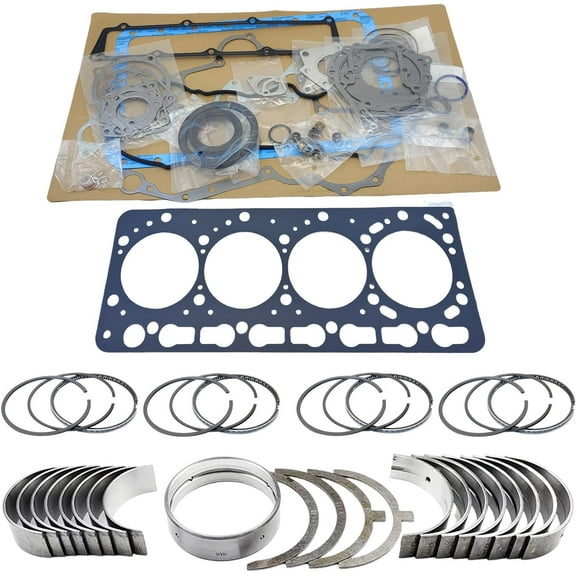 V3600 Engine Full Gasket Set Rings Bearings for Kubota V3600-T V3600-E3B V3600-T-E3CB Engine For Bobcat S250 T225 245 Loader STD V3600 Bearing kit set piston ring set Piston Diameter 98mm