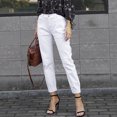 thumbnail image 4 of 2023 primavera mujer Jeans moda sólida ropa de calle algodón cintura elástica estiramiento casual con bolsillos nuevos pantalones vaqueros, 4 of 5