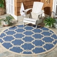 thumbnail image 2 of SAFAVIEH Courtyard Estelle Geometric Indoor/Outdoor Area Rug, Blue/Beige, 7'10" x 7'10" Round, 2 of 8
