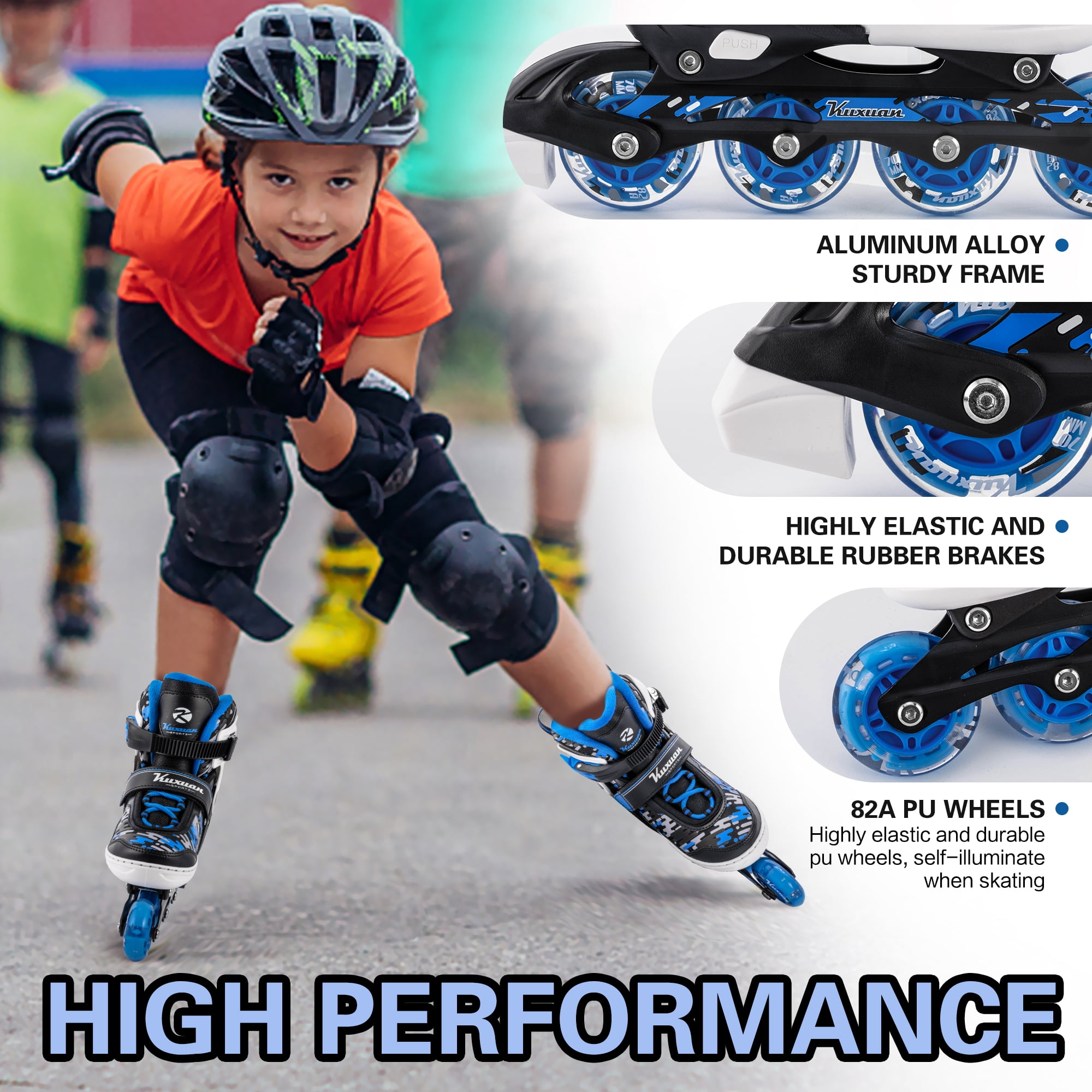 Adjustable Inline Skates for Kids Boys Girls Women Beginner Fun Illuminating Outdoor Skates