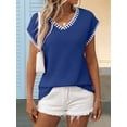 thumbnail image 7 of Women'S Sleeveless Sweater Casual V Neck Cap Sleeve Knit Pullover Tank Tops Gem Blue XL, 7 of 7
