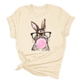 thumbnail image 3 of Easter Cute Bunny Short Sleeve T Shirt for Women Crew Neck Casual Color Top Soft Breathable Summer Beige XXL, 3 of 3