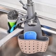 thumbnail image 5 of Biezeib Sink Caddy Sponge Holder with Drain Hole Kitchen Faucet Hanging Bag Double Decker Basket, 5 of 6