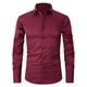 thumbnail image 2 of Blusa y camisa de manga larga con cuello vuelto para hombre, informal, con botones, lisa, de manga larga, transpirable, de poliéster, 2 of 6