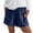 Navy, variant on Cotton Linen Shorts for Women Summer Casual Elastic High Waist Wide Leg Loose Fit Lightweight Beach Shorts with Pockets