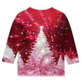 thumbnail image 4 of Mgmyaa Girls Casual 3/4 Sleeve Christmas Print Top, Kids Crew Neck Long Sleeve T-Shirt Size 3-12 Years, 4 of 5