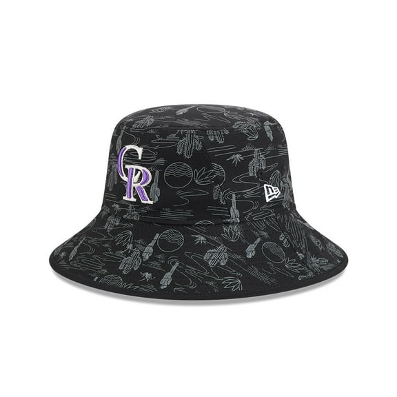 Youth New Era  Black Colorado Rockies 2025 Spring Training All Over Print Bucket Hat