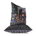 thumbnail image 3 of Mughal Paradise Indoor/Outdoor Pillow in Black 18x18, 3 of 7
