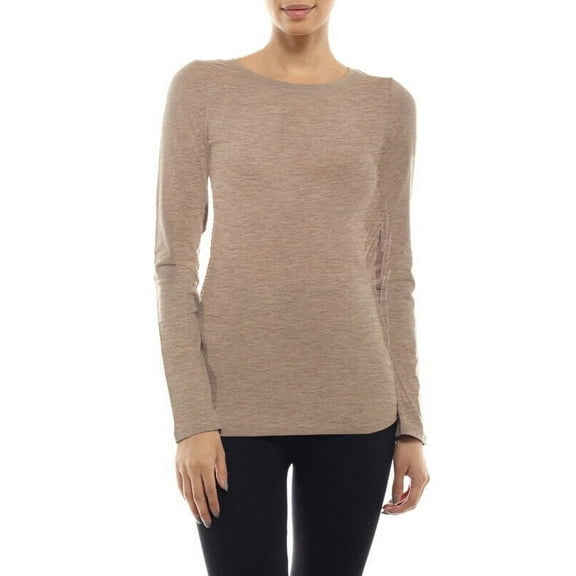 Long Sleeve Plain ROUND Neck T-shirts Cotton/Spandex Junior Size
