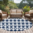 thumbnail image 4 of Bohemia Round Area Rug 8Ft Washable Large Circle Rugs for Living Room Dorm, Minimalist Geometric Pattern Abstract Dark Blue Non-Slip Carpet Floor Mats Indoor Outdoor Carpet Runner Home Decor, 4 of 8