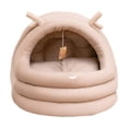 thumbnail image 2 of MERIGLARE Cat Winter Warm Bed Cartoon Elk Design with Ball Warm Semi Enclosed Cat Nest M, 2 of 9