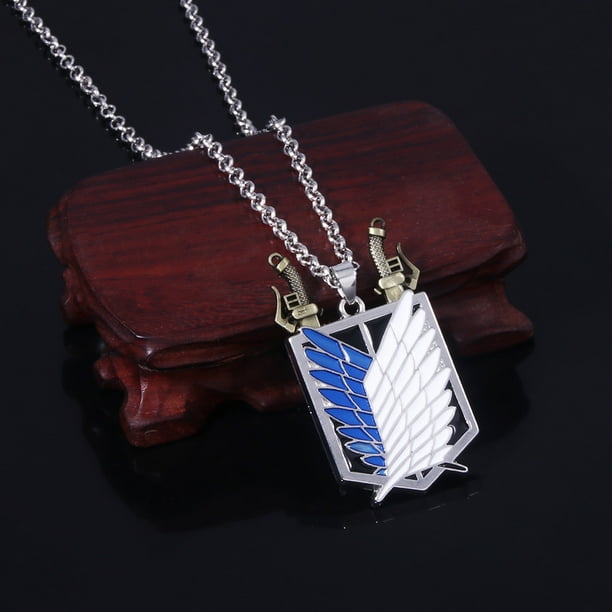 Collar de Anime Attack on Titan para mujeres y hombres, colgante de Shingeki No Kyojin Wings of Freedom Survey Sword Punk, joyería