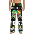 thumbnail image 2 of Lsque I Love With Autism Print Men's Pajama Pants, Lounge Pant - Comfortable Home Wear,Elastic Waistband, Stylish Design-XX-Large, 2 of 9