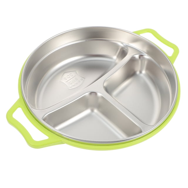 EeaseCA 1 Pce Assiette en Acier Inoxydable pour Enfants Assiette de Nourriture Assiette de Rangement pour Aliments Ménagers