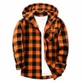 thumbnail image 2 of LEKWK Men's Hooded Flannel Shirt Jacket Plaid Button Down Shacket with Chest Pocket, Long Sleeve Casual Layering Top for Outdoor Work Camping Travel Daily Wear Hot Pink M, 2 of 6