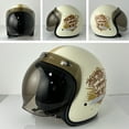 thumbnail image 3 of Retro 3 Snaps Bubble Visor for Open Face Helmets Vintage Shield Accessories, 3 of 5