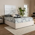 Baxton Studio Leni Modern and Contemporary Beige Fabric Upholstered 4Drawer King Size Platform