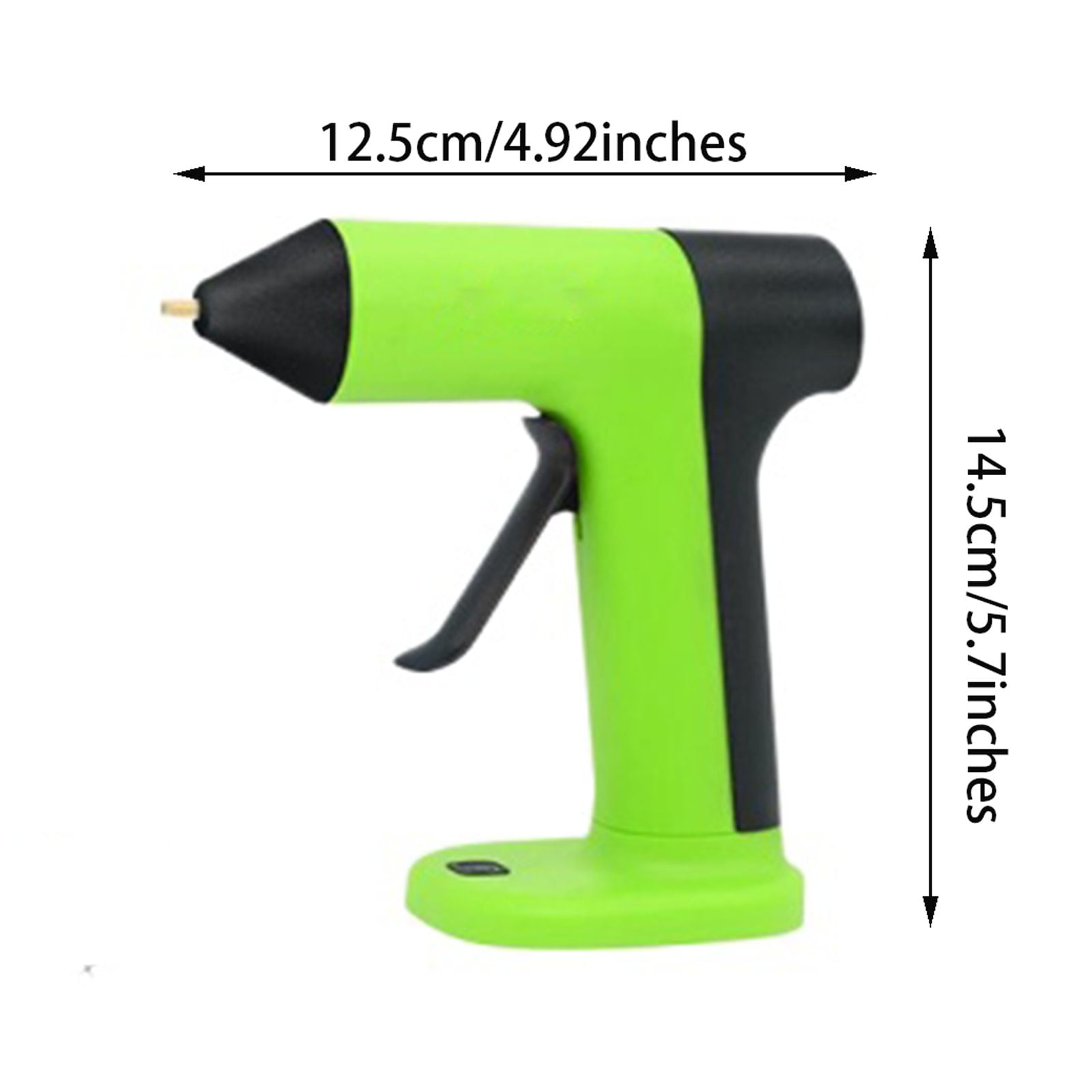 USB Rechargeable Hot Melt Glue Gun, Cordless DIY Craft Repair Tool with Rapid Heating, Handheld Adhesive Applicator for Arts and Home Projects, Green