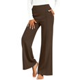 thumbnail image 2 of DuoJiaJ Womens Dress Pants, High Waist Straight Leg Business Trousers Brown XL, 2 of 7