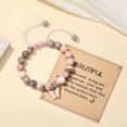 thumbnail image 2 of Pulsera MIXJOY con colgante de mariposa con piedra de cebra rosa, 16-22 cm, 2 of 7