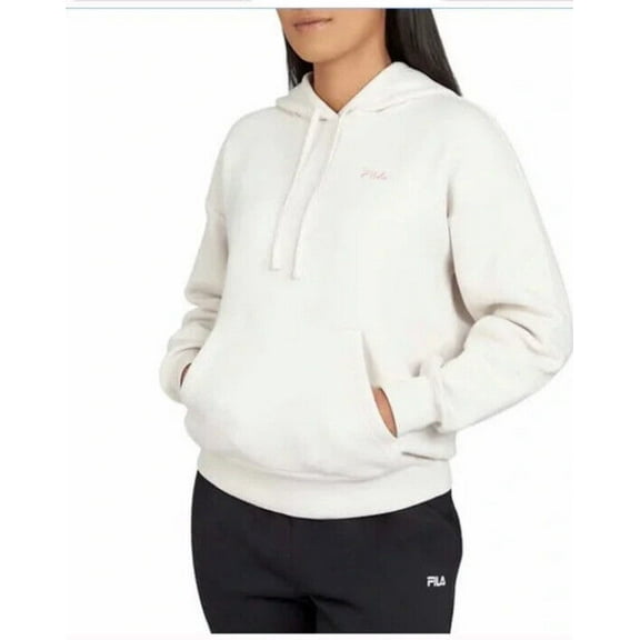Fila Ladies' Fleece Hoodie (White Sand, Medium)