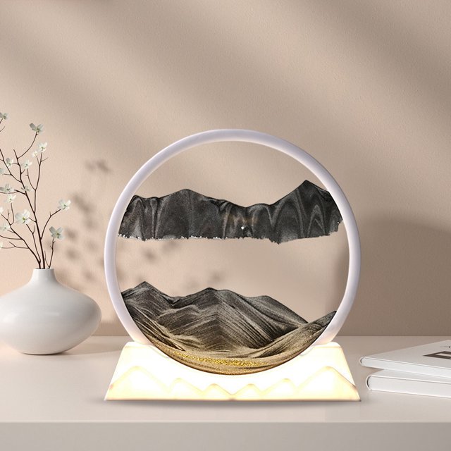 Lámpara De Mesa 3D Dynamic Sand Art RGB Color que cambia el marco de arena que fluye 3D Deep Sea Sandscapes Ndcxsfigh Para estrenar