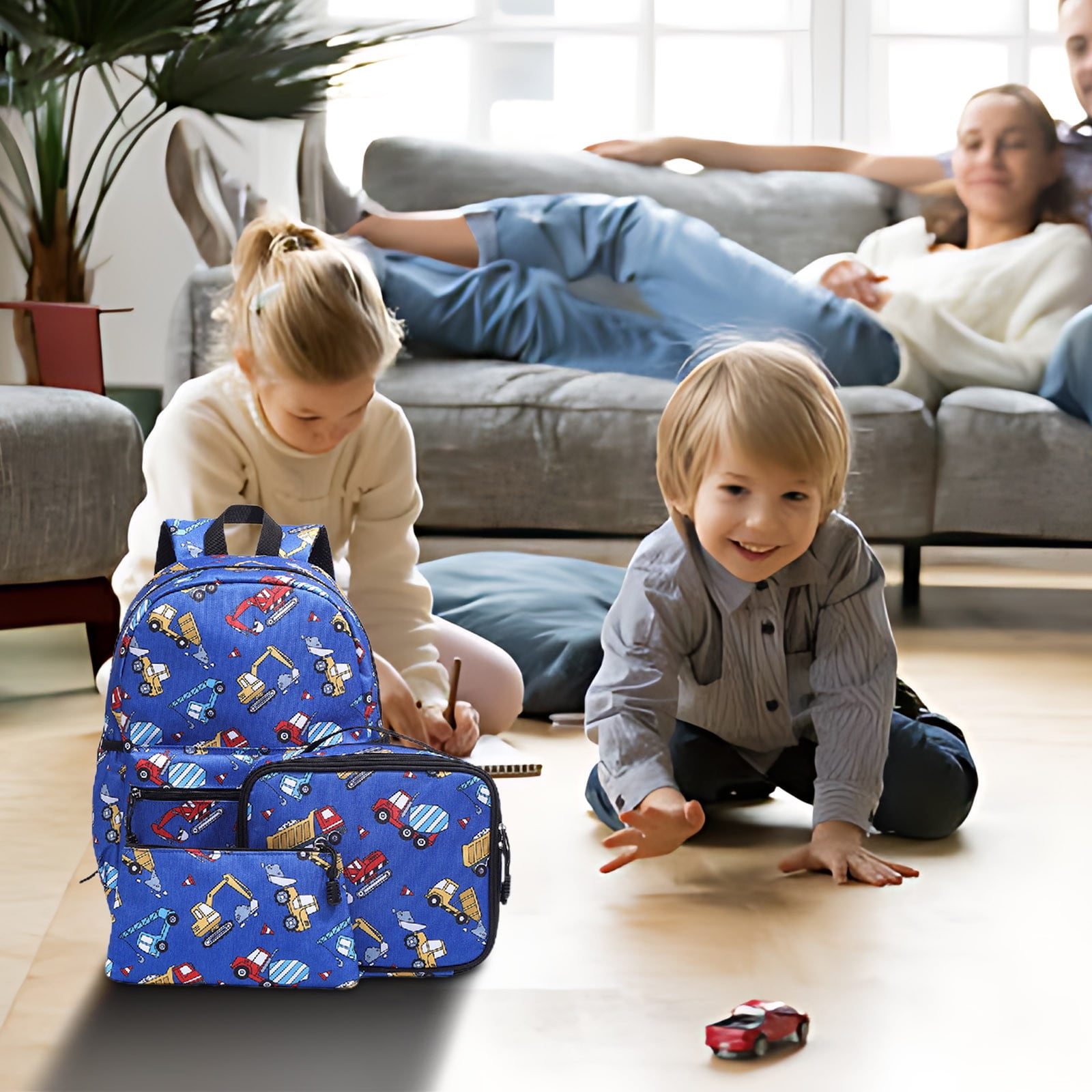 Backpack for Young Adults 3-Piece Set with Pencil Case Durable for 1-3 Grade Collage Users