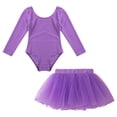 thumbnail image 3 of Alvivi Girls Swan Lake Ballet Dance Leotard with Tutu Skirt Dress Ballerina Performance Costume Lavender 4, 3 of 7
