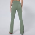 thumbnail image 3 of Hvyesh High Waisted Flare Leggings Women Comfy Stretch Yoga Pants Bell Bottom Bootcut Pants Compression Workout Gym Running Pants Green,XL, 3 of 7