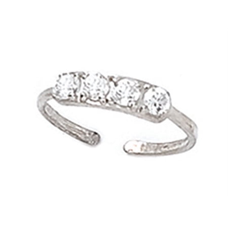 Finejewelers Sterling Silver Toe Ring 4 Czs