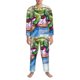 thumbnail image 3 of Fotbe Alligator Donut Pool Float Pijama de Hombre con Estampado de Manga Larga, Conjunto de 2 Piezas, Ropa de Dormir Suave y Cómoda con Bolsillos-X-Large, 3 of 7