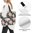 thumbnail image 3 of Bingfone Canvas Tote Bag for Women with Inner Pocket Aesthetic Cute Shopping Tote Bags Reusable Grocery Bags- Rose Flowers, 3 of 8