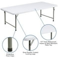 thumbnail image 2 of 30''W x 60''L x 19''H Kid's Granite White Plastic Folding Table, 2 of 9