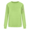 thumbnail image 3 of Women's Casual Sweatshirts Crewneck Long Sleeve Fuzzy Fleece Sweater Side Pocket Loose Pullover Fall Fashion 2025, 3 of 4