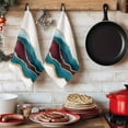 thumbnail image 5 of Dish Towels, Gold Teal Wine Red Absorbent Kitchen Towels 1 PC, Abstract Watercolor Coastal Art Microfiber Hand Towels Dish Cloths Tea Towels for Home&nbsp; Bathroom,18X28-Inch,, 5 of 6