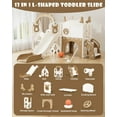 thumbnail image 4 of YUFU 13 in 1 Toddler Slide Swing Set with Golf Drawing Board for Indoor Outdoor Use for Kids Age 1+, Brown, 4 of 15