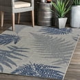 thumbnail image 3 of LR Home Samara 7'10" x 9'10", Gray/Blue Palms Fade, Stain, and Moisture Resistant Indoor/Outdoor Area Rug, 3 of 8