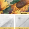 thumbnail image 4 of Spring Flowers No Hooks Shower Curtain with Snap-in Liner Watercolor Sunflowers Country Green Leaves Shower Curtains for Bathroom, Waterproof, Easy Install, Washable 66"x72", 4 of 9