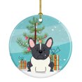 thumbnail image 1 of Merry Christmas Tree French Bulldog Black White Ceramic Ornament, 1 of 2