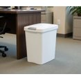 thumbnail image 5 of 30 Quart 7.5 Gallon 28.39 Liter White Slim Rectangular Plastic Trash Can with Swing Lid - Compact Garbage Bin for Kitchen, Bathroom, Bedroom & Office, 5 of 5