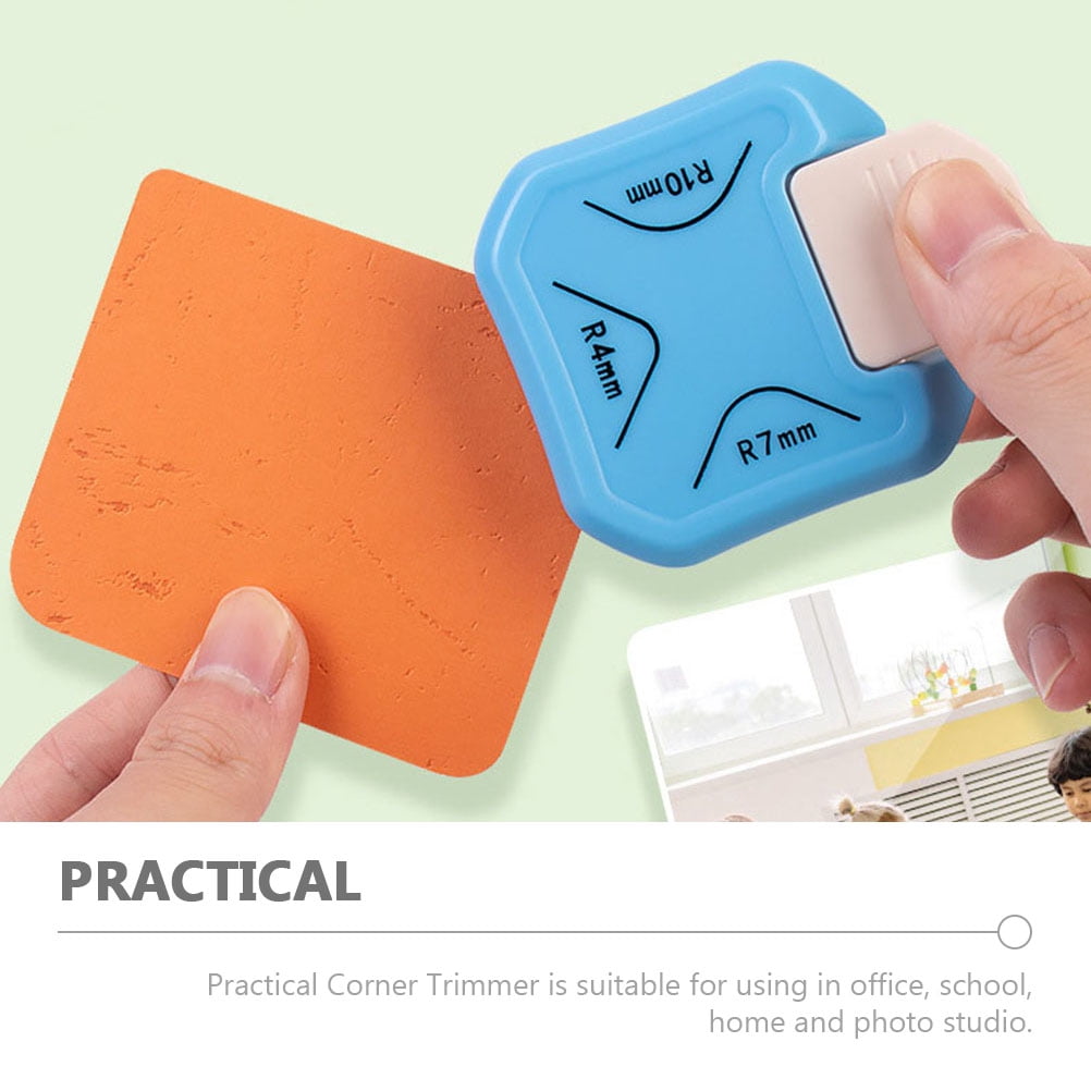 WEUVEB 2Pcs Blue Paper Corner Punch with Round and Multi Angle Edge Trimming for DIY Crafts